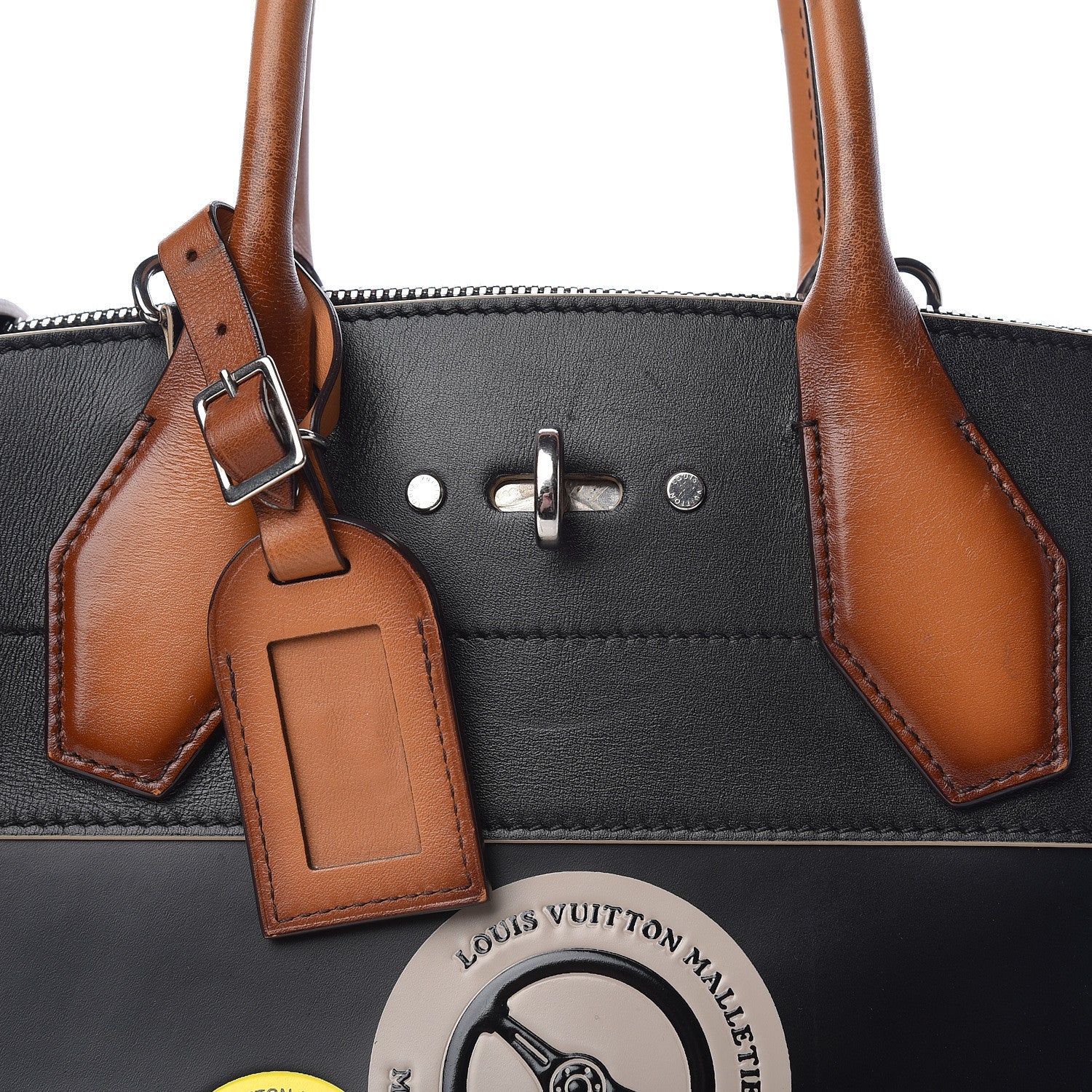Louis Vuitton Calfskin World Tour City Steamer MM Black 12 of 27