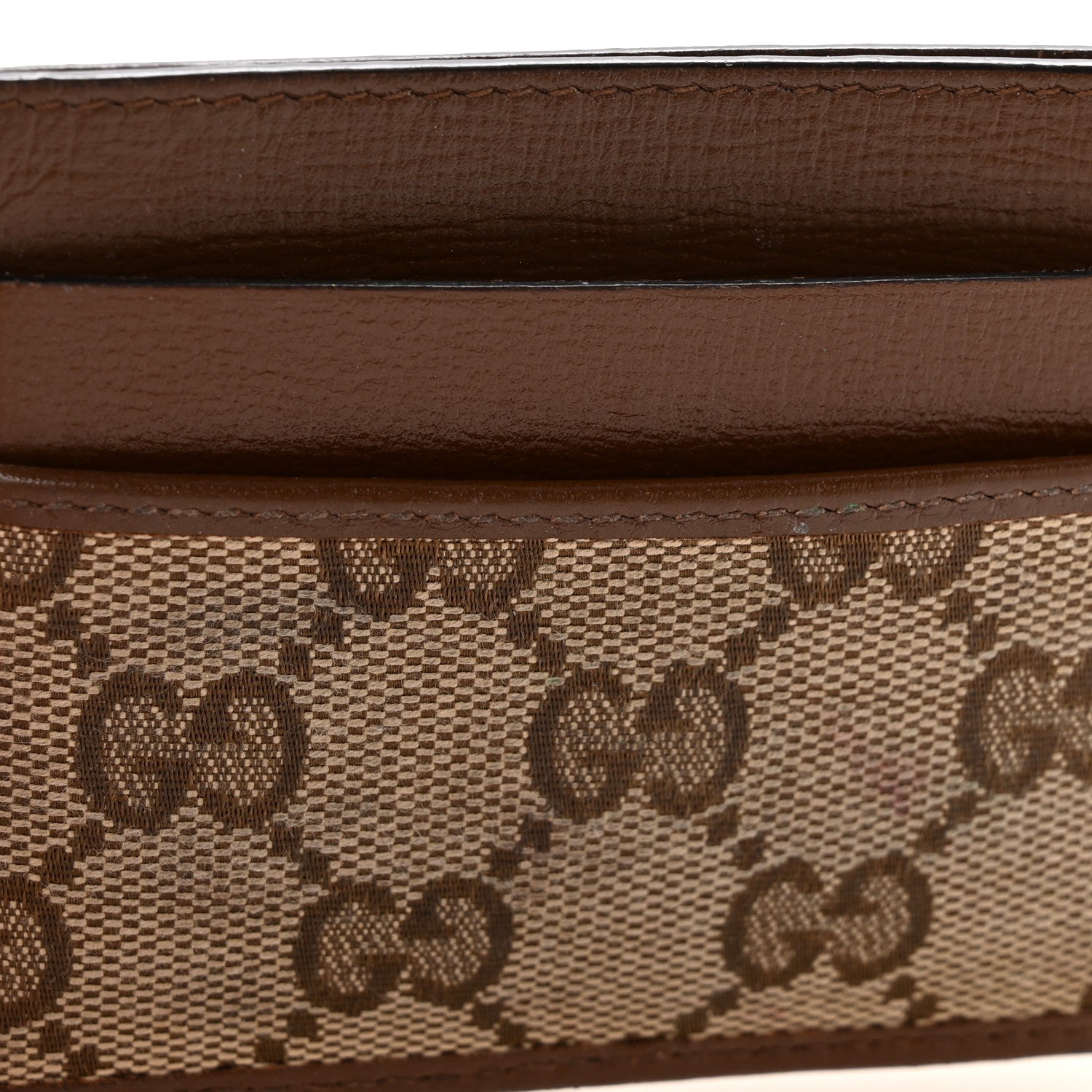 Balenciaga X GUCCI GG Monogram Azalea Calfskin Neo Classic Card Holder Beige Ebony Brown Sugar 9 of 11