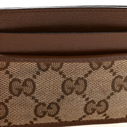 Balenciaga X GUCCI GG Monogram Azalea Calfskin Neo Classic Card Holder Beige Ebony Brown Sugar 9 of 11
