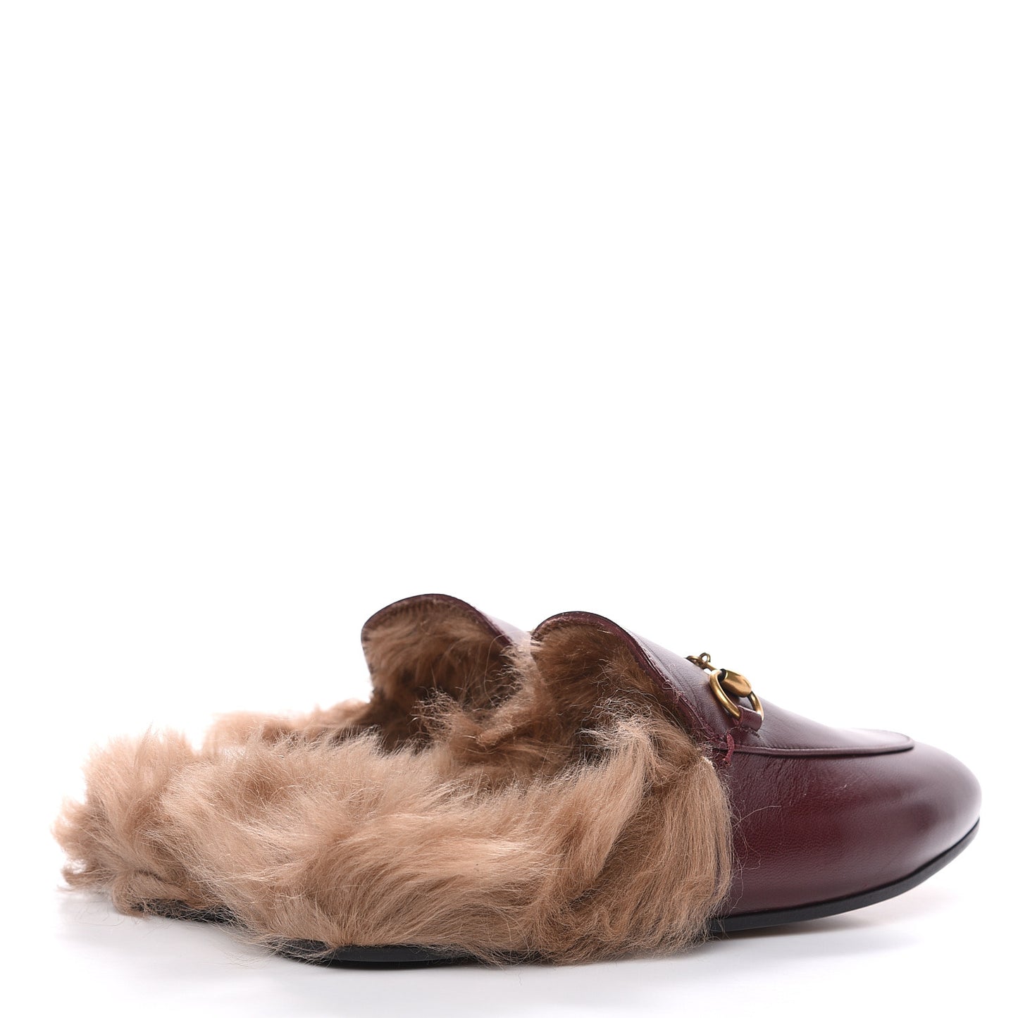 Malaga Kid Fur Womens Princetown Slippers 37.5 Vintage Bordeaux