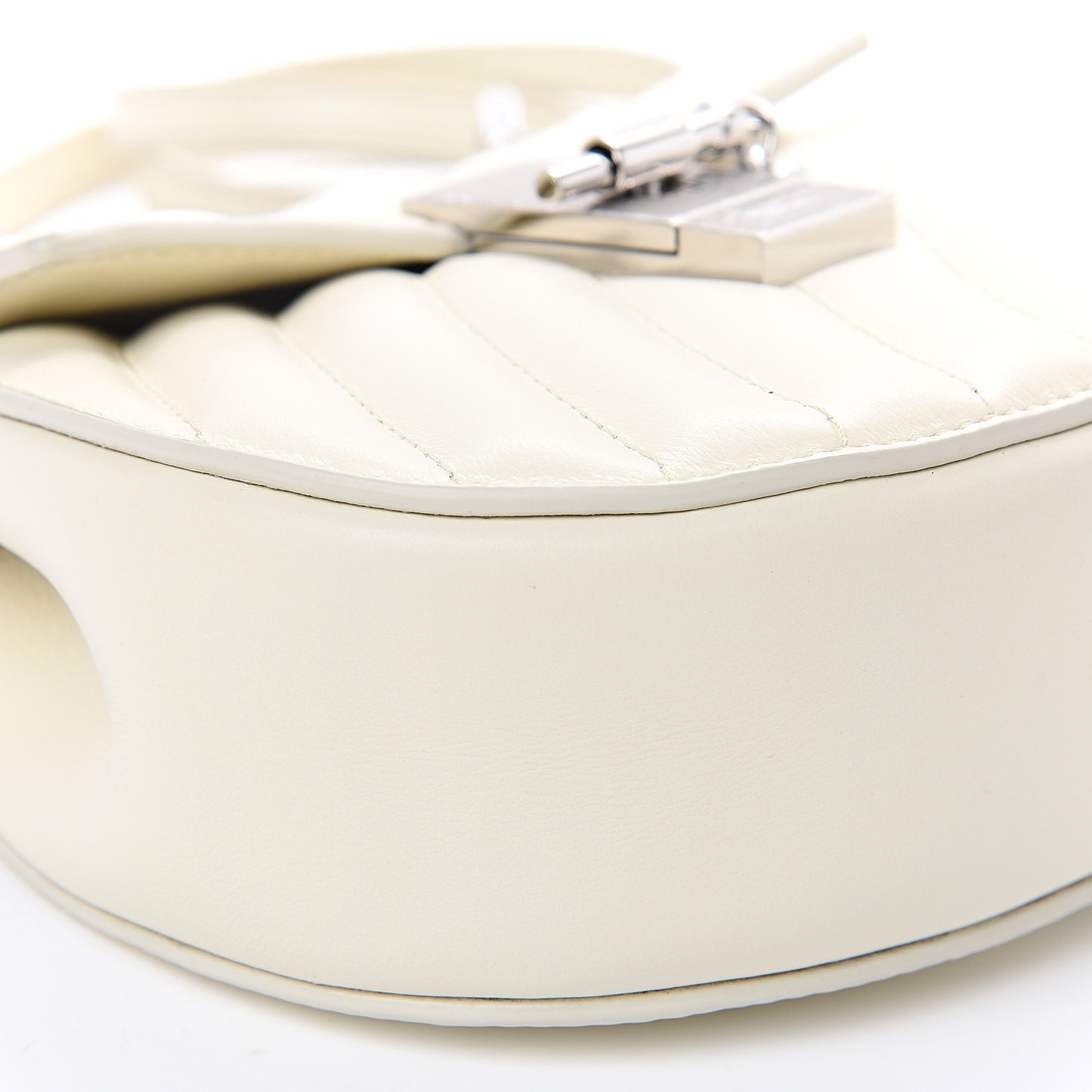 Calfskin Quilted Mini Drew Bijou Shoulder Bag Natural White
