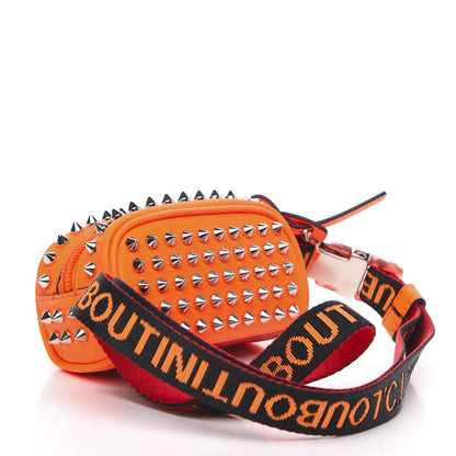 Christian Louboutin Grained Calfskin Spikes Blaster Lanyard Pouch Fizz Black 3 of 7