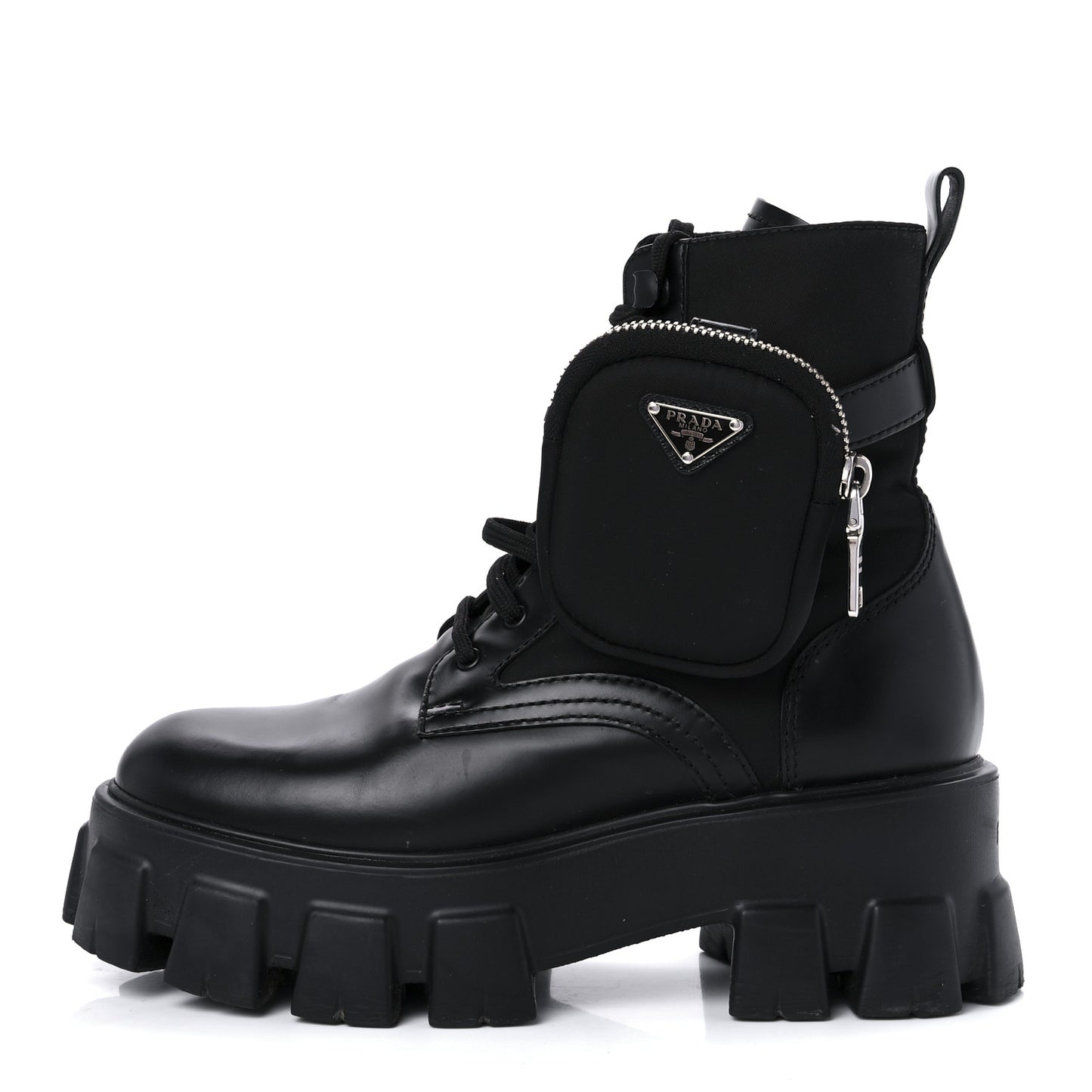 Spazzolato Rois Nylon Metal Triangle Logo Monolith Pouch Pocket 55mm Boots 37 Black