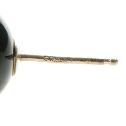 Tiffany Sterling Silver Black Onyx 10mm Ziegfeld Earrings 5 of 6