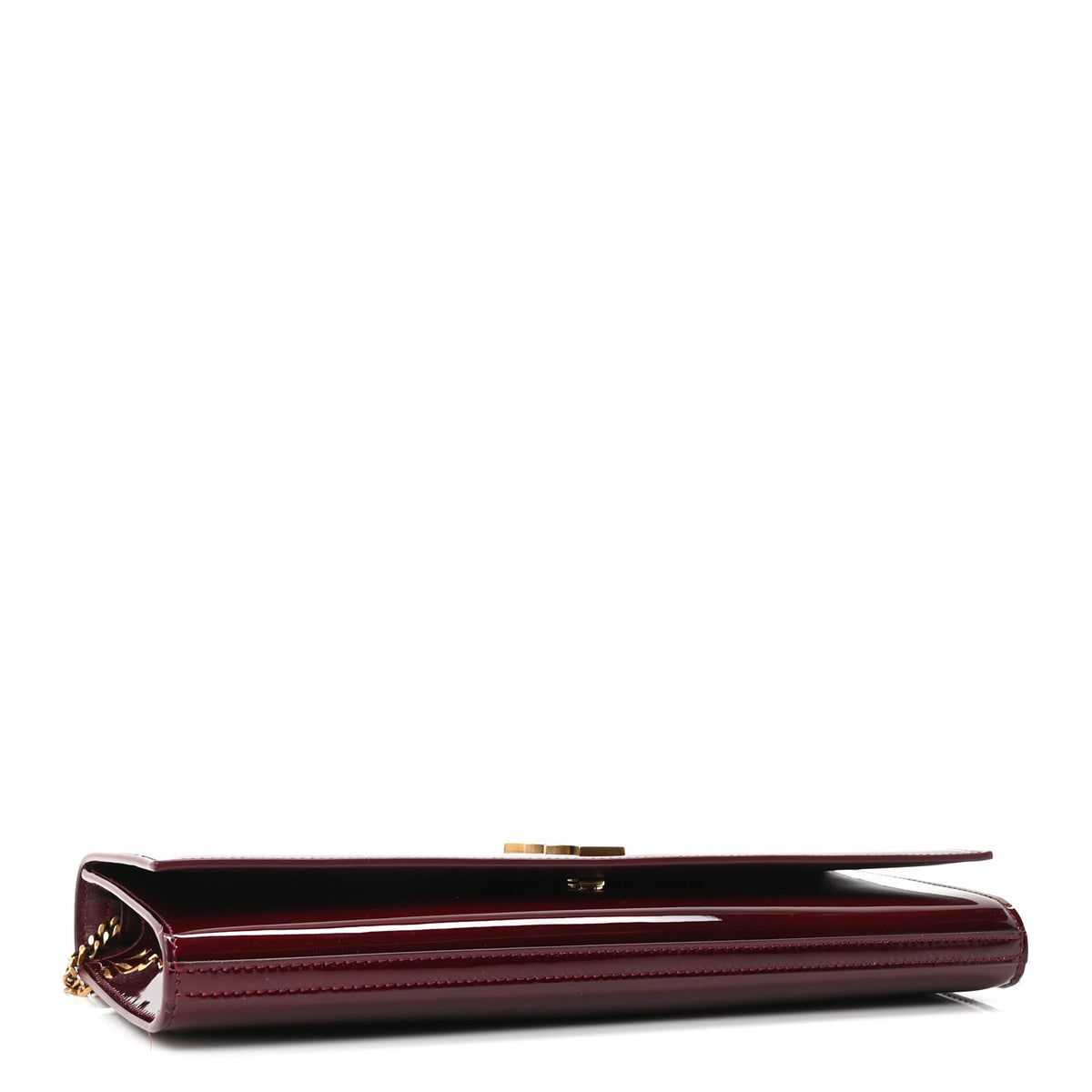 Saint Laurent Patent Monogram Kate Clutch Gloss Burgundy 3 of 8