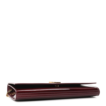 Saint Laurent Patent Monogram Kate Clutch Gloss Burgundy 3 of 8