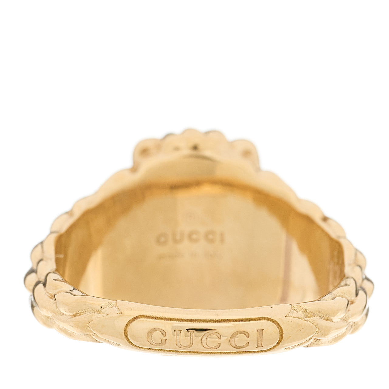 Gucci 18K Yellow Gold Diamond Chrome Diopside Lion Head Ring 53 6.25 4 of 6