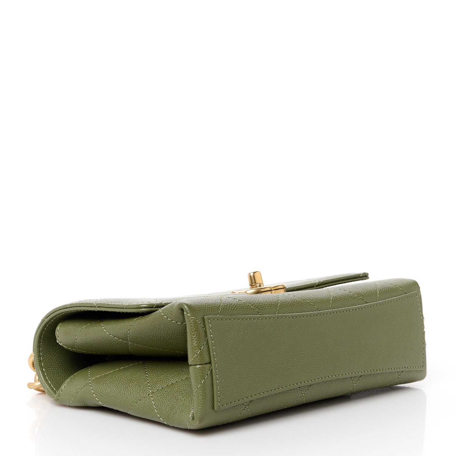 Chanel Caviar Quilted Mini Bracelet On Chain Flap Green 4 of 11