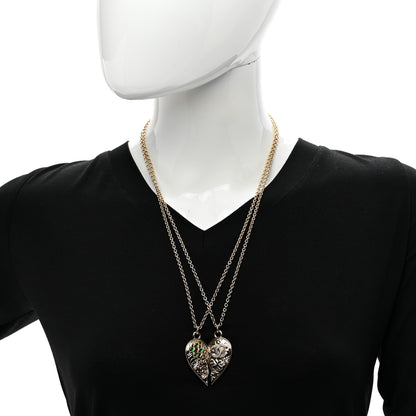Chanel Crystal Gripoix Clover Heart CC Friendship Necklace Set Gold Multicolor 2 of 7