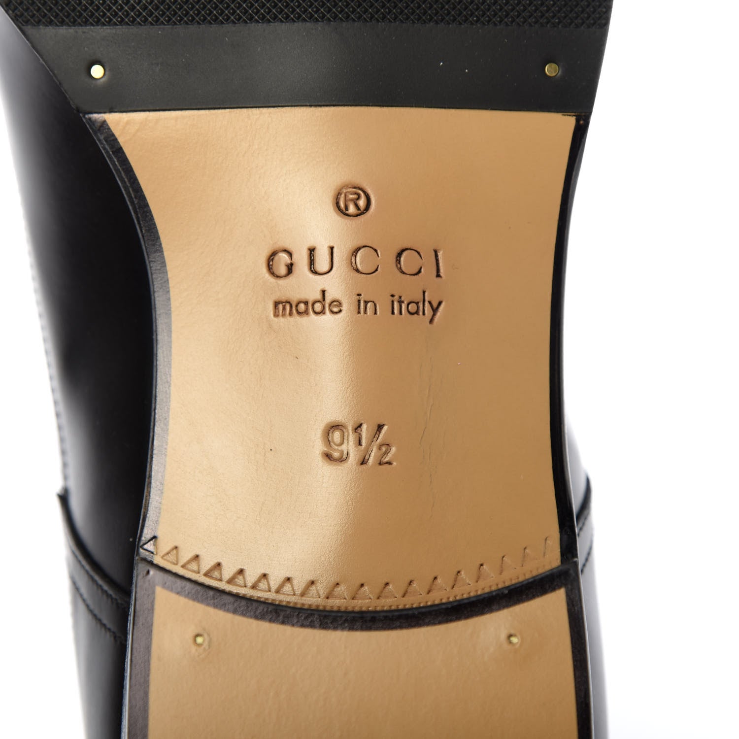 Gucci Calfskin Mens Classic Logo Loafers 9.5 Black 7 of 10