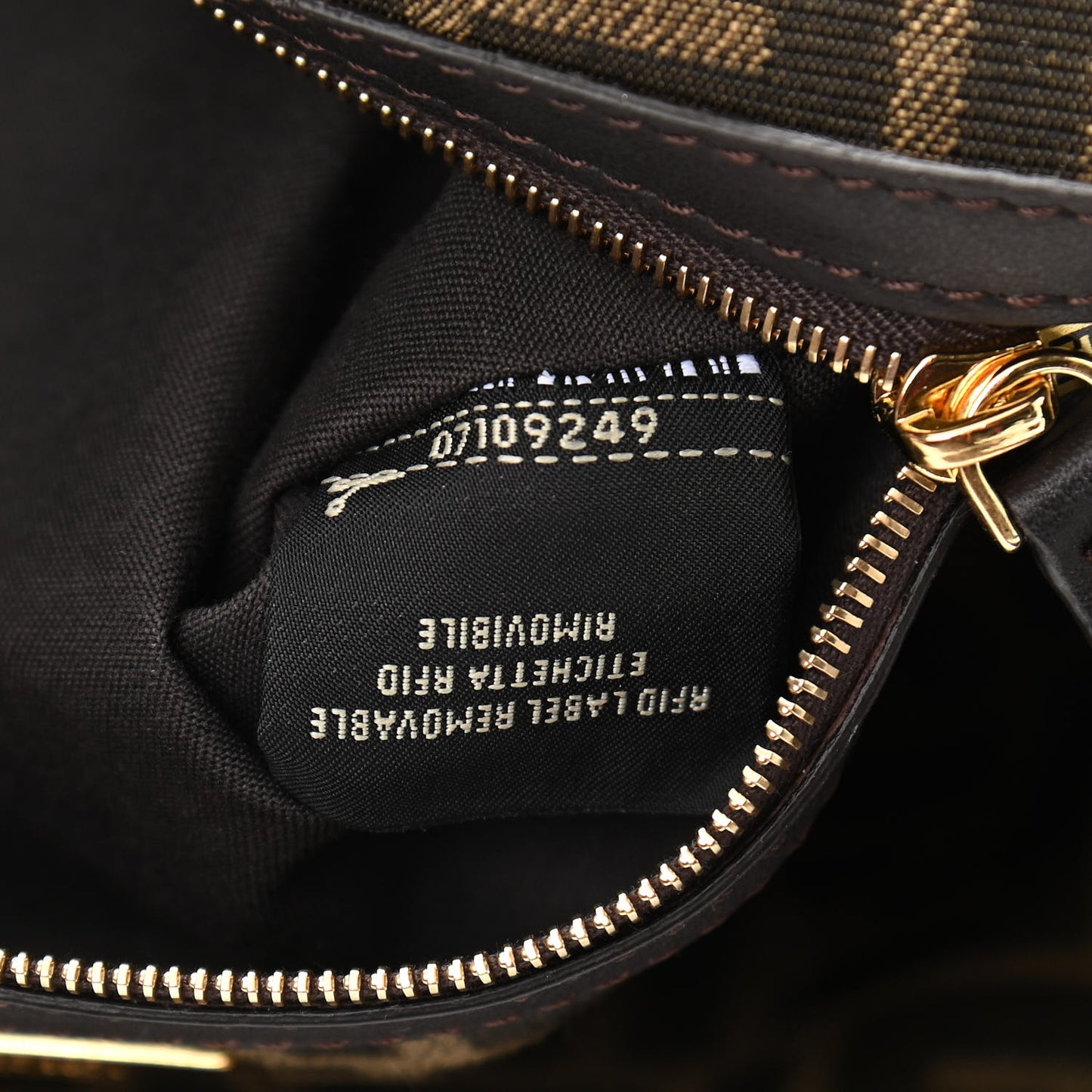 Fabric Jacquard FF 1974 Medium Baguette Tobacco Moro Black