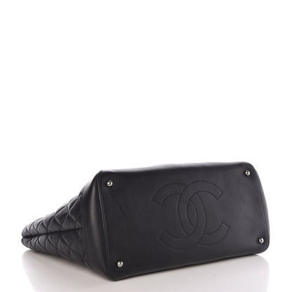 Chanel Calfskin Quilted Large Easy Shopping Tote Black 4 of 10