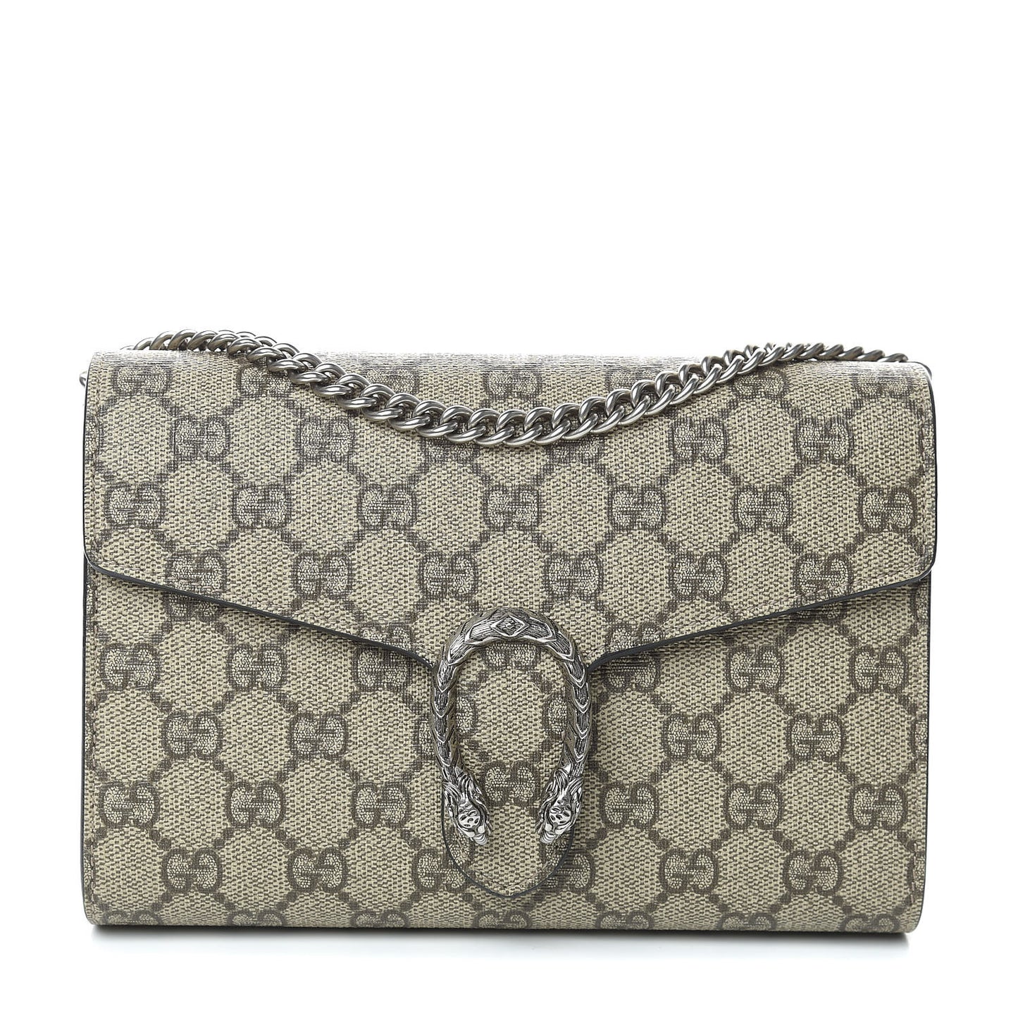 GG Supreme Monogram Mini Dionysus Chain Wallet Beige Black