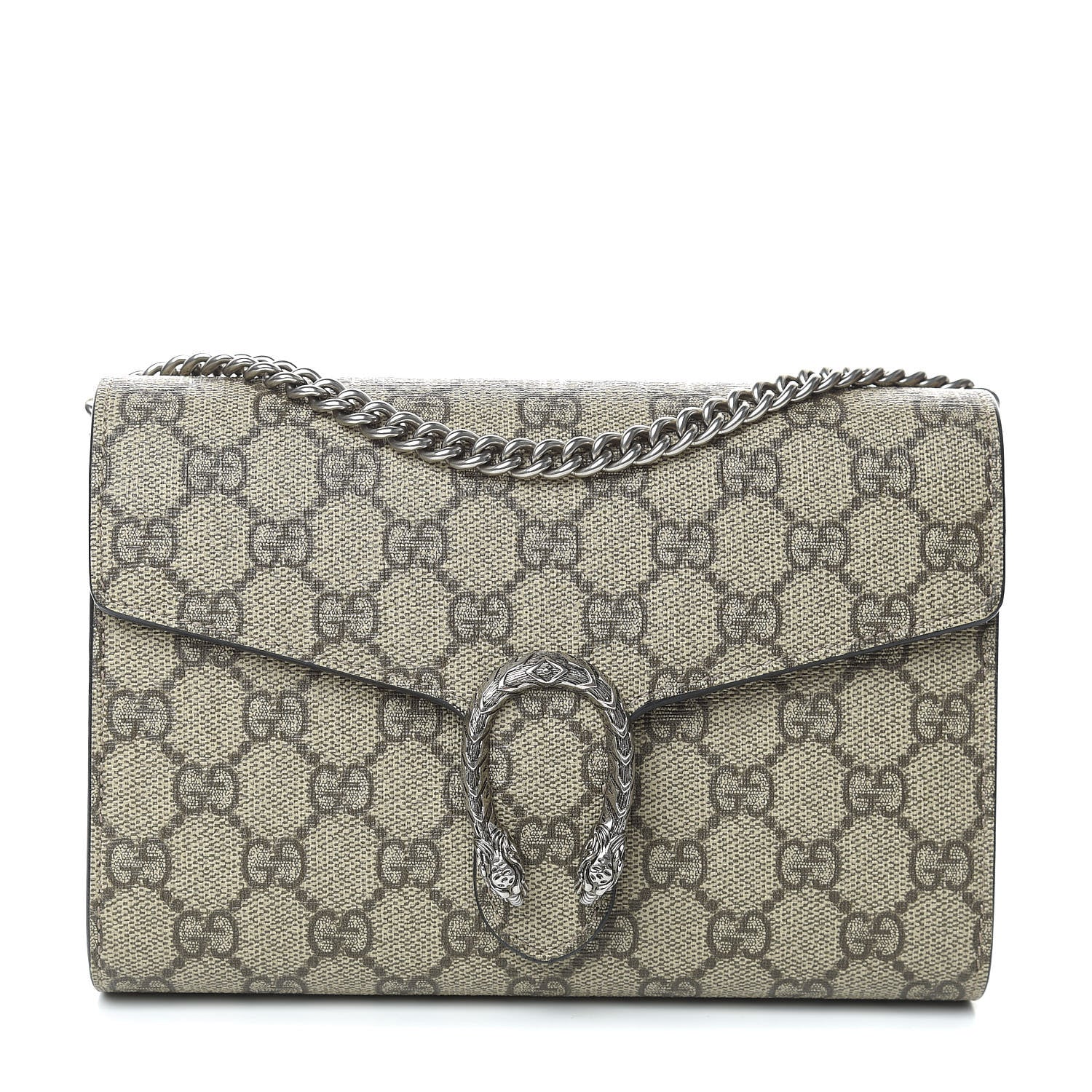Gucci GG Supreme Monogram Mini Dionysus Chain Wallet Beige Black 1 of 11