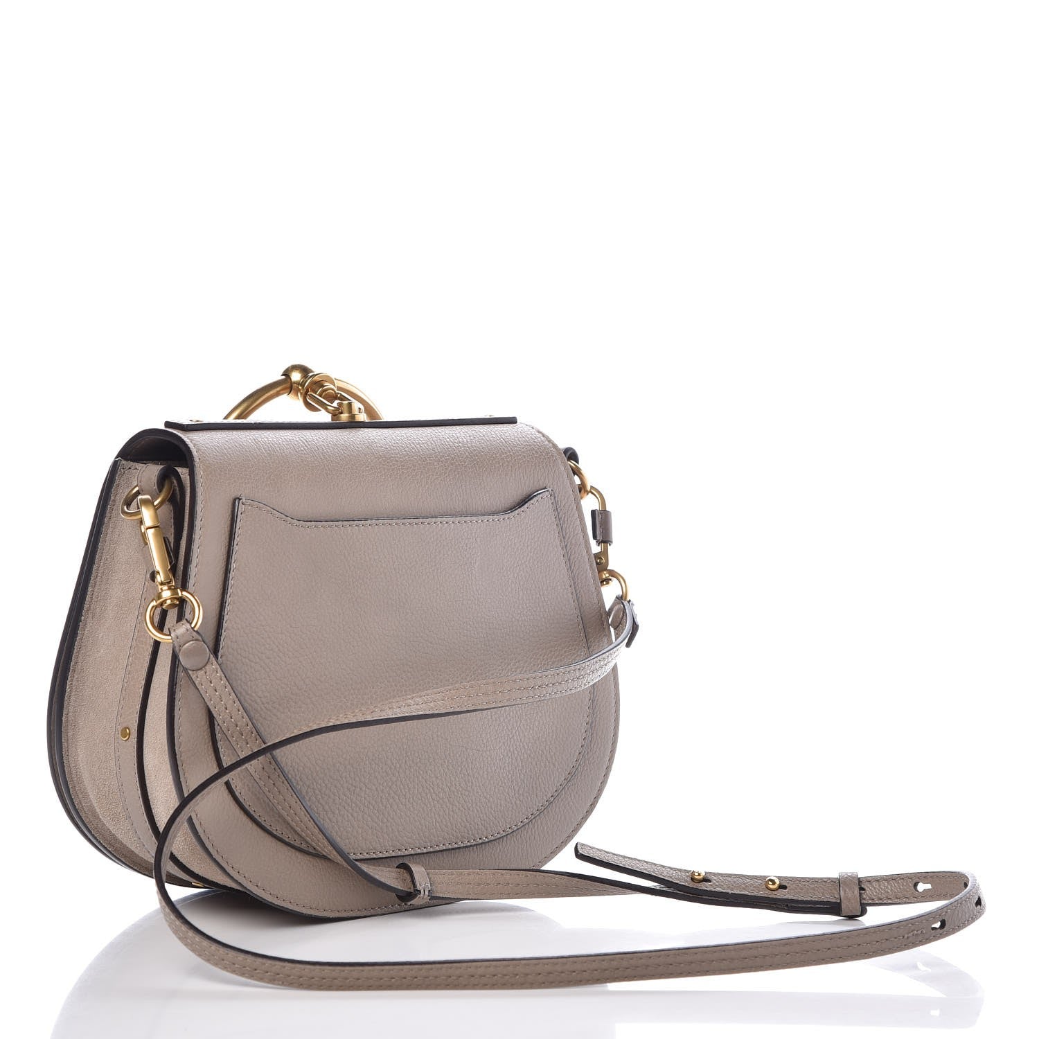 Chloe Calfskin Suede Medium Nile Bracelet Bag Motty Grey 3 of 8