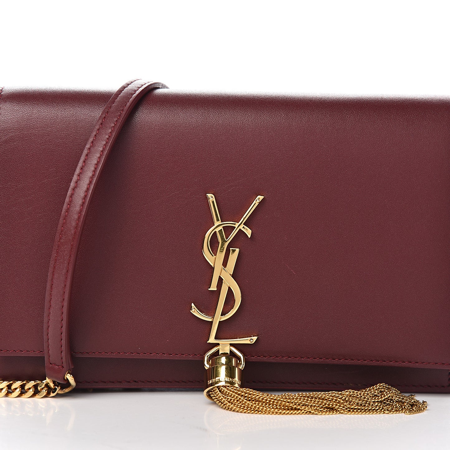 Smooth Calfskin Classic Monogram Kate Tassel Chain Wallet Palissandre