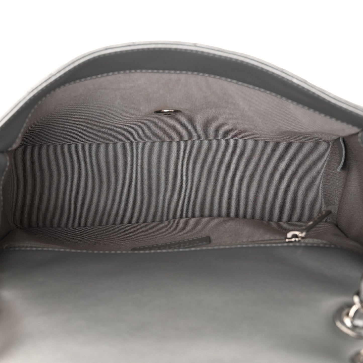 Metallic Lambskin Medium Chain All Over Flap Silver