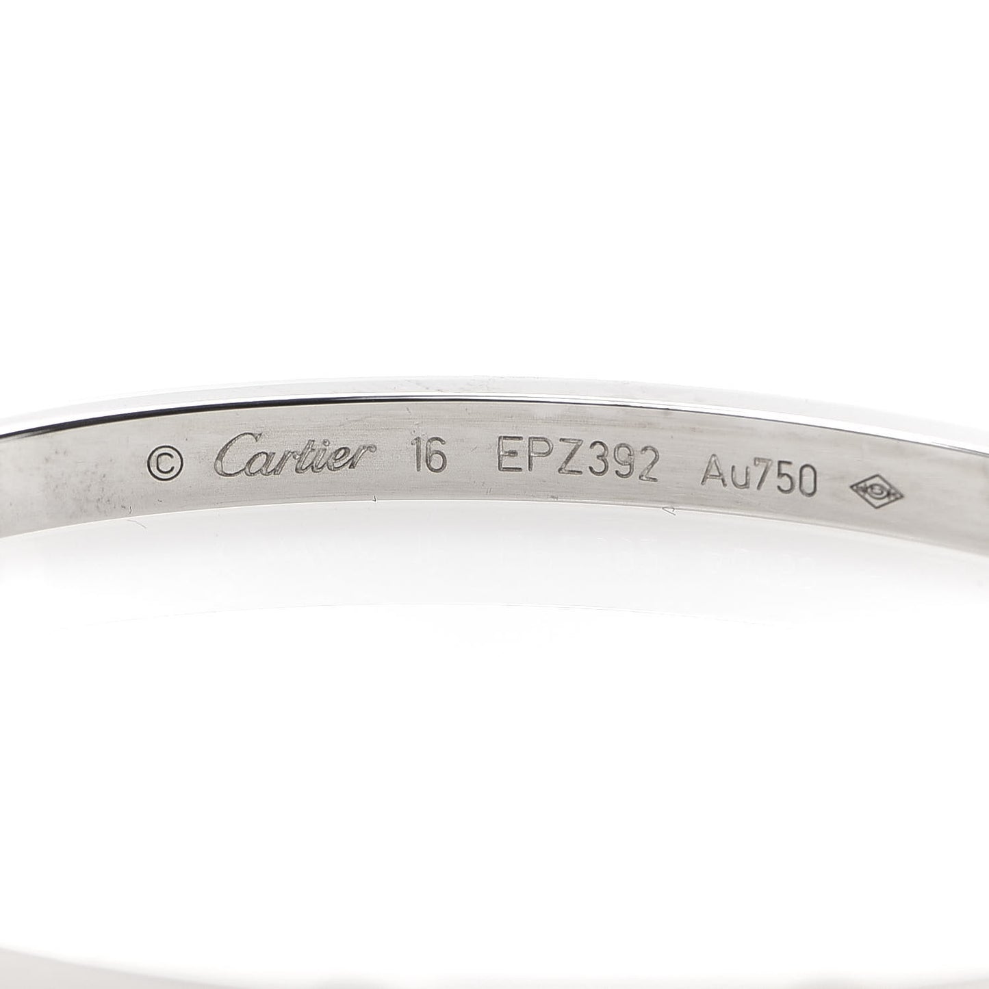 18K White Gold Small LOVE Bracelet 16