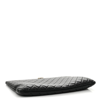 Chanel Caviar Quilted Large Boy Cosmetic Case Black 4 of 9