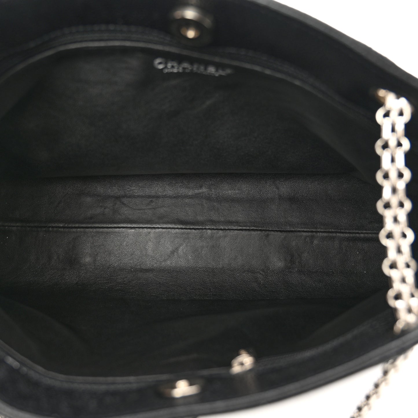 Grained Calfskin Bijoux Chain Shoulder Bag Black