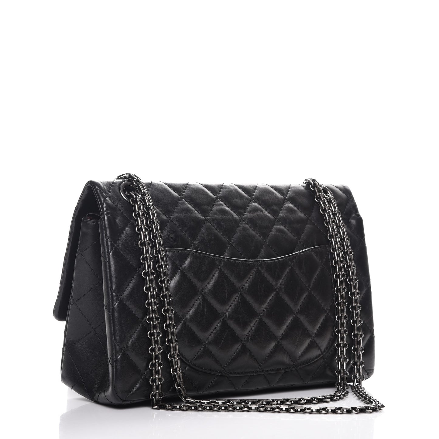 Aged Calfskin Quilted 2.55 Reissue 226 Flap Black