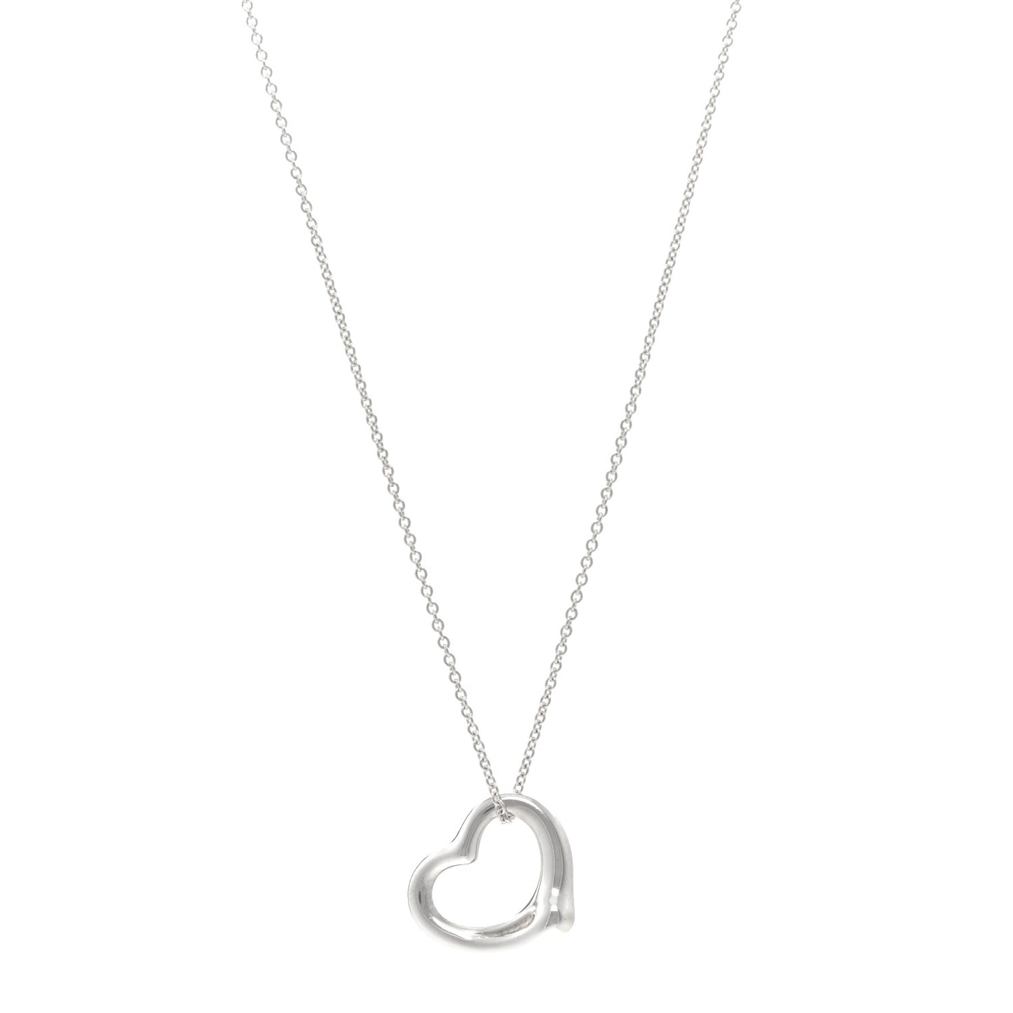 Sterling Silver 22mm Elsa Peretti Open Heart Pendant Necklace