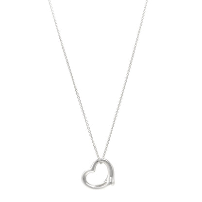 Tiffany Sterling Silver 22mm Elsa Peretti Open Heart Pendant Necklace 1 of 4