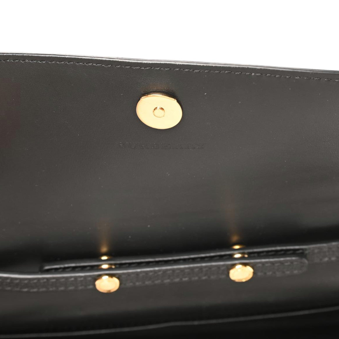 Burberry Grainy Calfskin House Check Henley Wallet On Chain Black 7 of 7