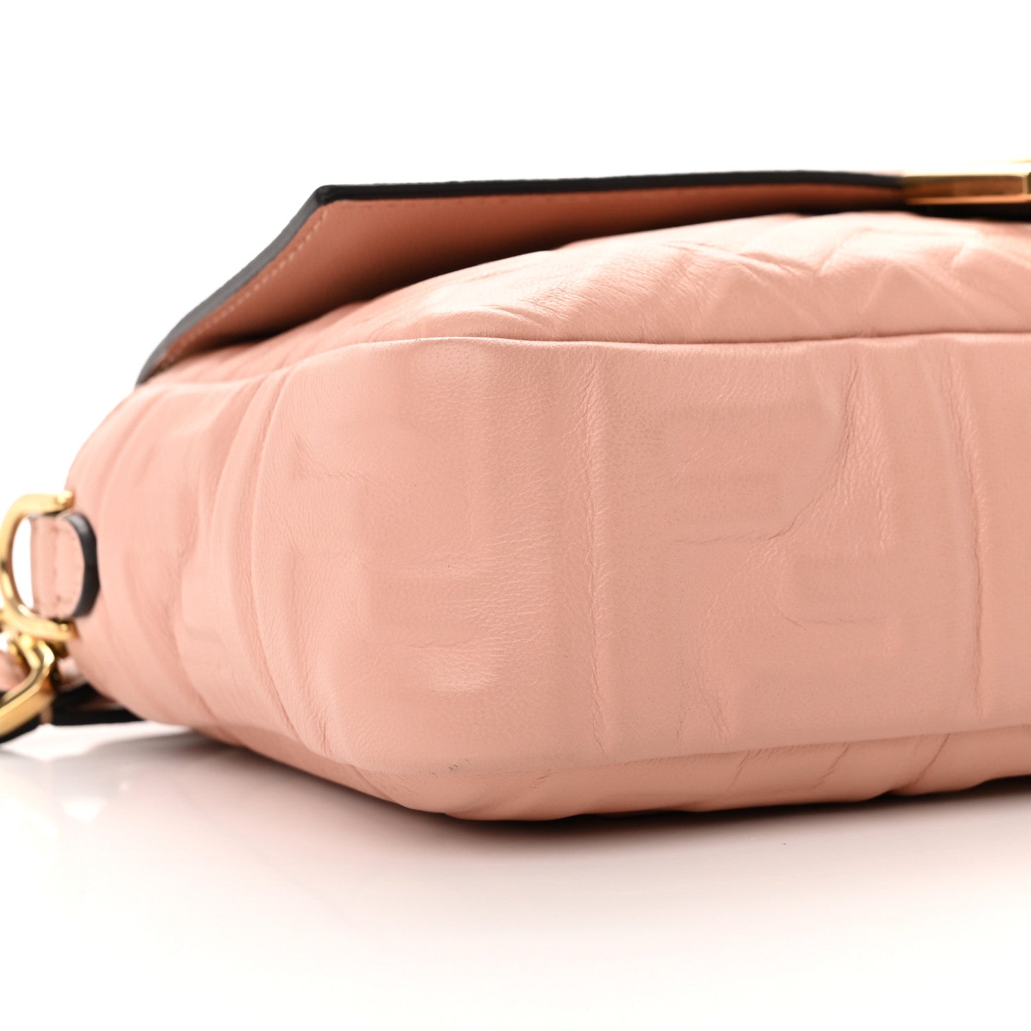 Fendi Nappa FF 1974 Embossed Baguette Rosa Bourbon 9 of 11