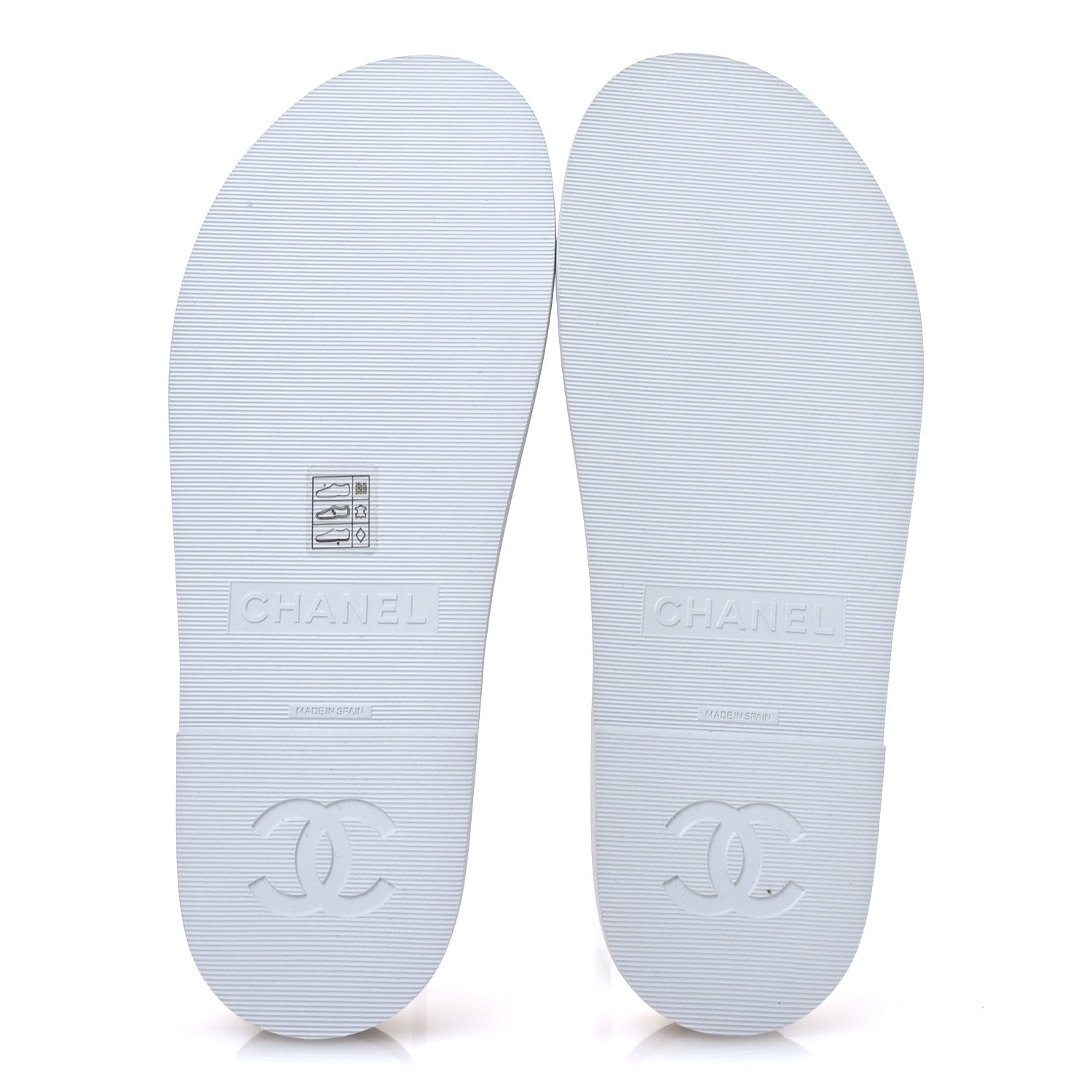 Chanel Fabric Pearl Cork CC Slip On Sandals 38 White 6 of 8