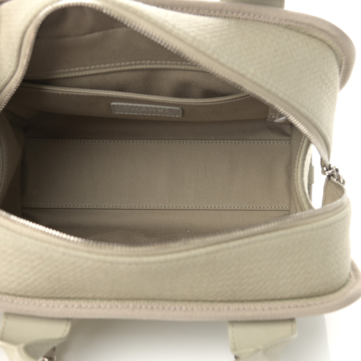 Chanel Canvas Deauville Bowling Bag Beige 5 of 11