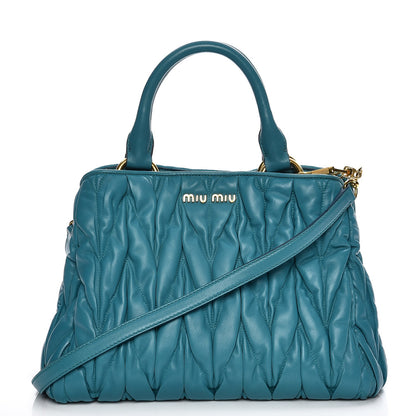 Miu Miu Nappa Matelasse Tote Turchese 1 of 9