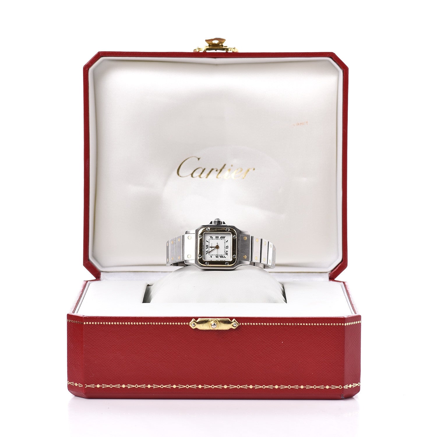 Cartier Stainless Steel 18K Yellow Gold 24mm Santos De Cartier Galbee Automatic Watch 7 of 7