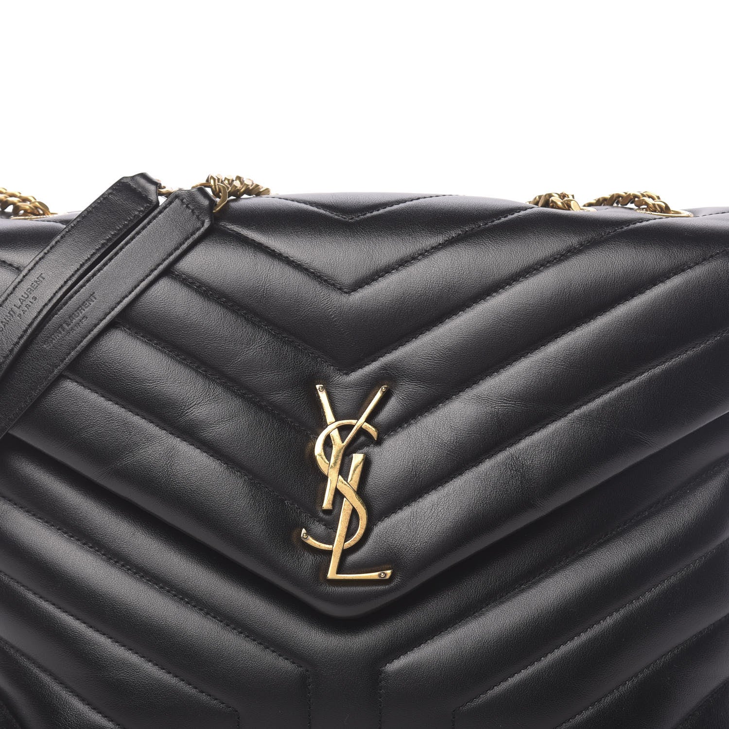 Saint Laurent Calfskin Y Quilted Monogram Medium Loulou Chain Satchel Black 9 of 9