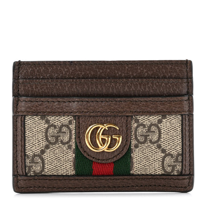 Gucci GG Supreme Monogram Ophidia Card Holder Brown 1 of 6
