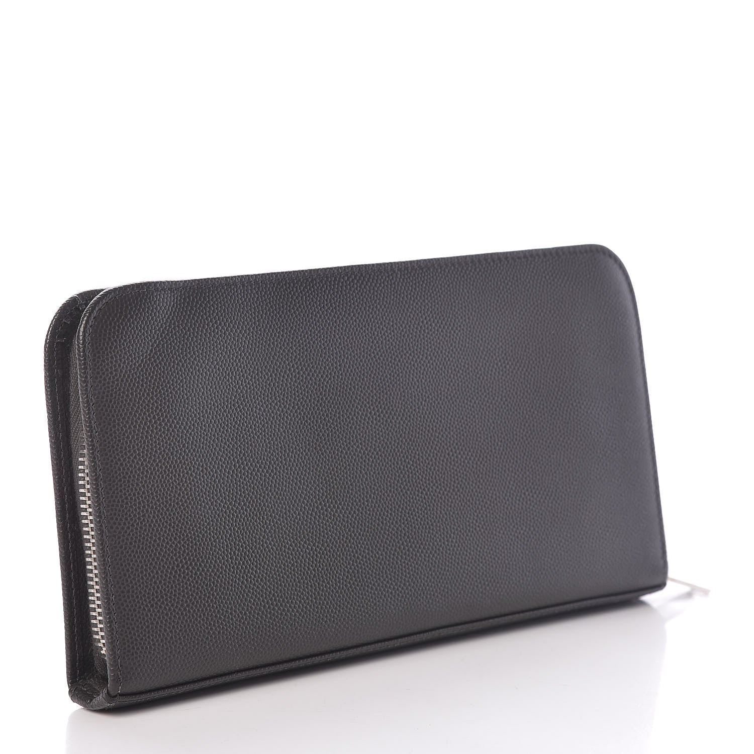 Saint Laurent Grain De Poudre Classic Zip Around Travel Wallet Coal 3 of 9
