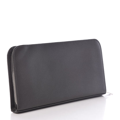 Saint Laurent Grain De Poudre Classic Zip Around Travel Wallet Coal 3 of 9
