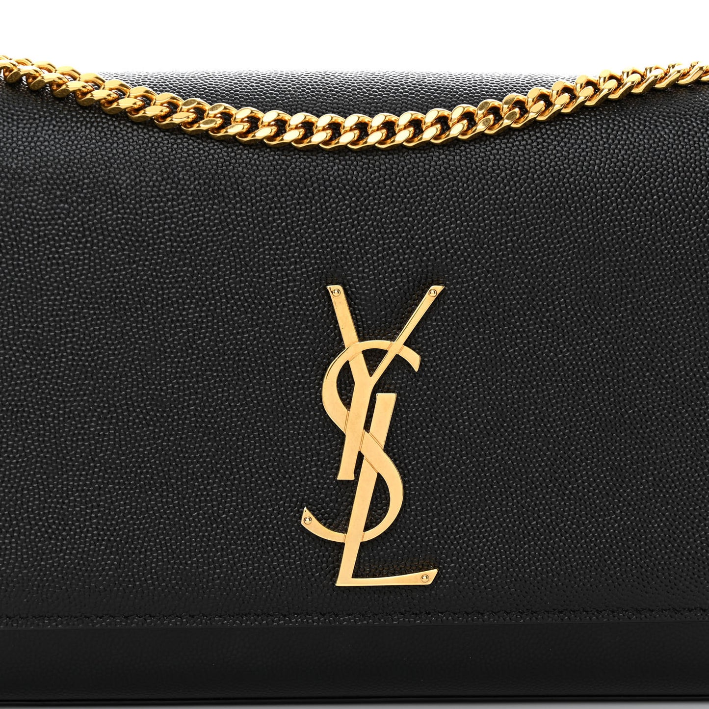 Grain De Poudre Medium Classic Monogram Kate Satchel Black