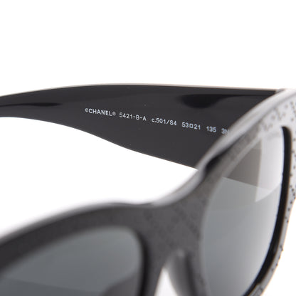 Chanel Acetate Strass Rectangle Sunglasses 5421B Black 6 of 8