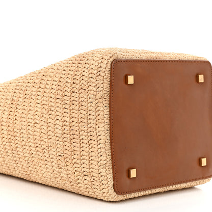 Saint Laurent Raffia Vegetable Le 37 Bucket Bag Naturel Brick 9 of 10