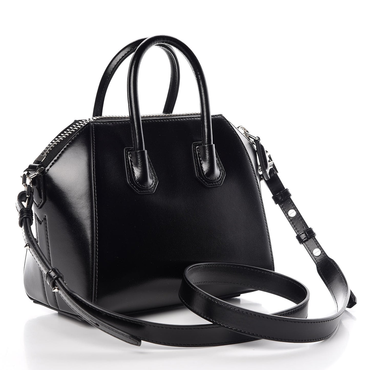 Shiny Lord Calfskin Mini Antigona Black