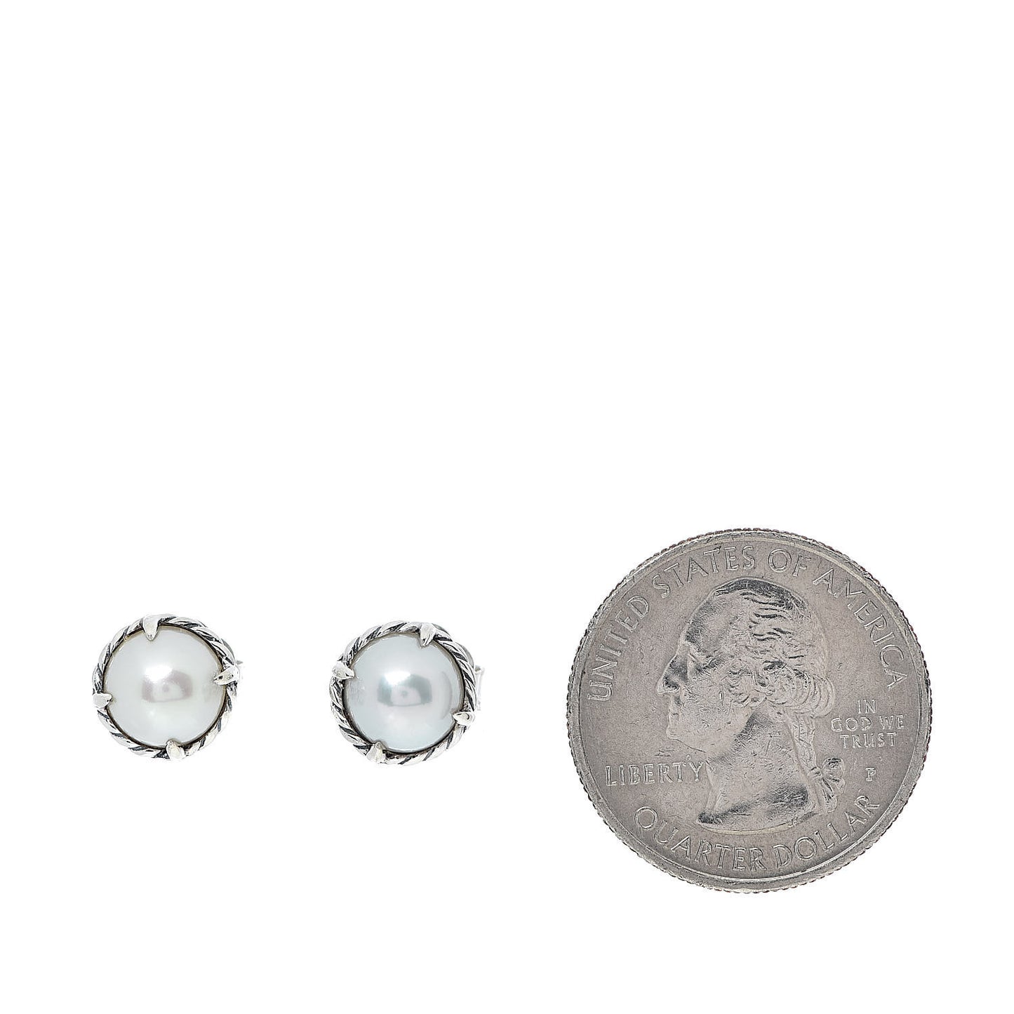 Sterling Silver Pearl 10mm Chatelaine Earrings