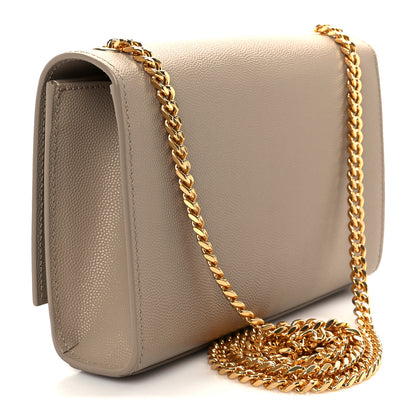 Saint Laurent Grain De Poudre Small Monogram Kate Satchel Dark Beige 3 of 11