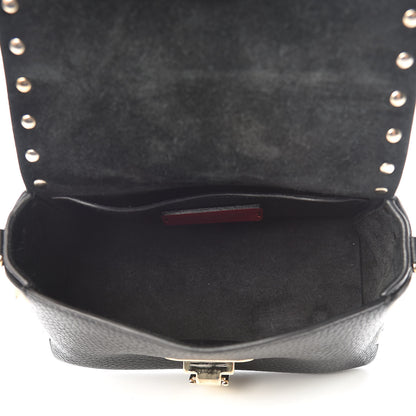 Valentino Garavani Pebbled Calfskin Mini Rockstud Crossbody Bag Black 5 of 9