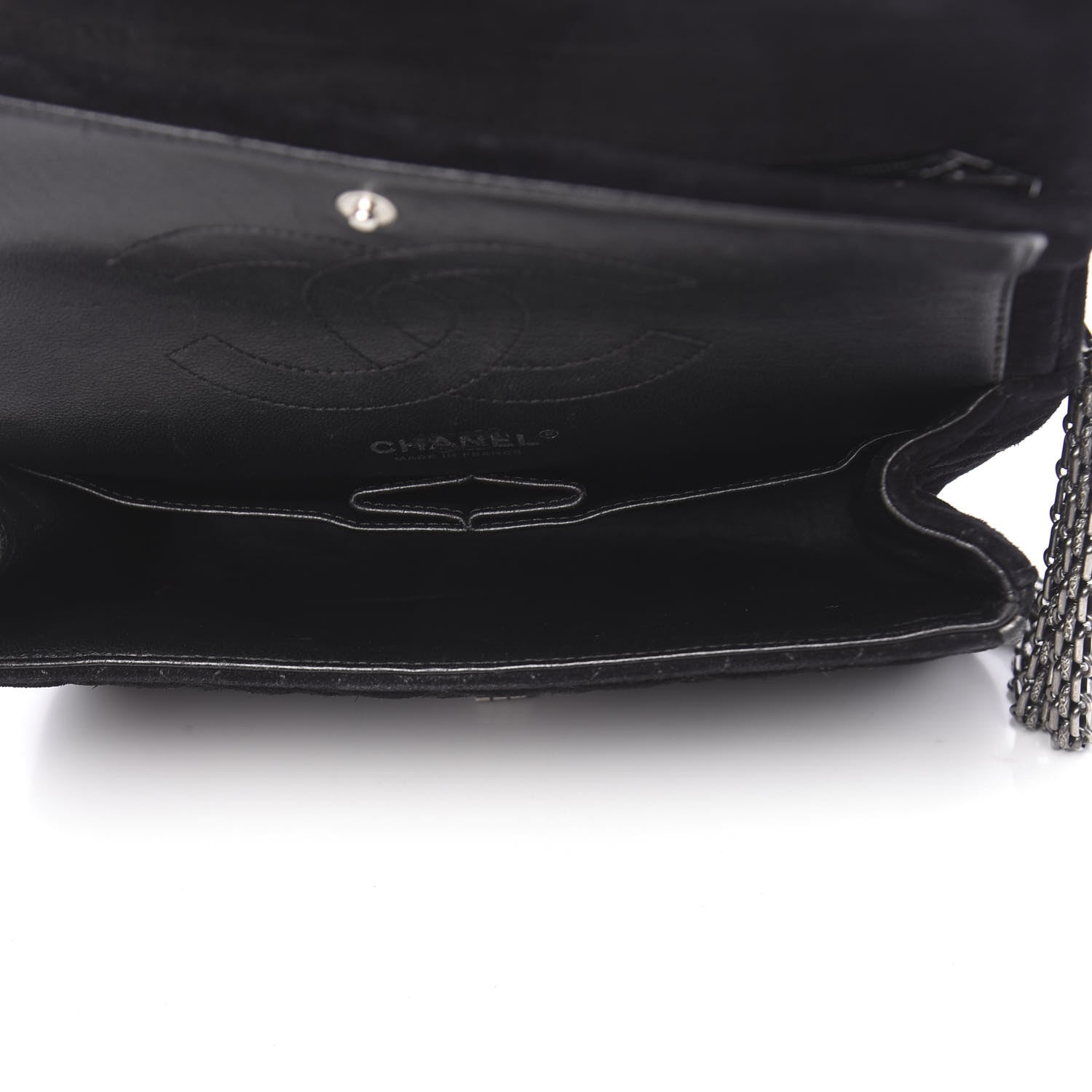 Chanel Suede Quilted 2.55 Reissue 225 Flap Black 6 of 13