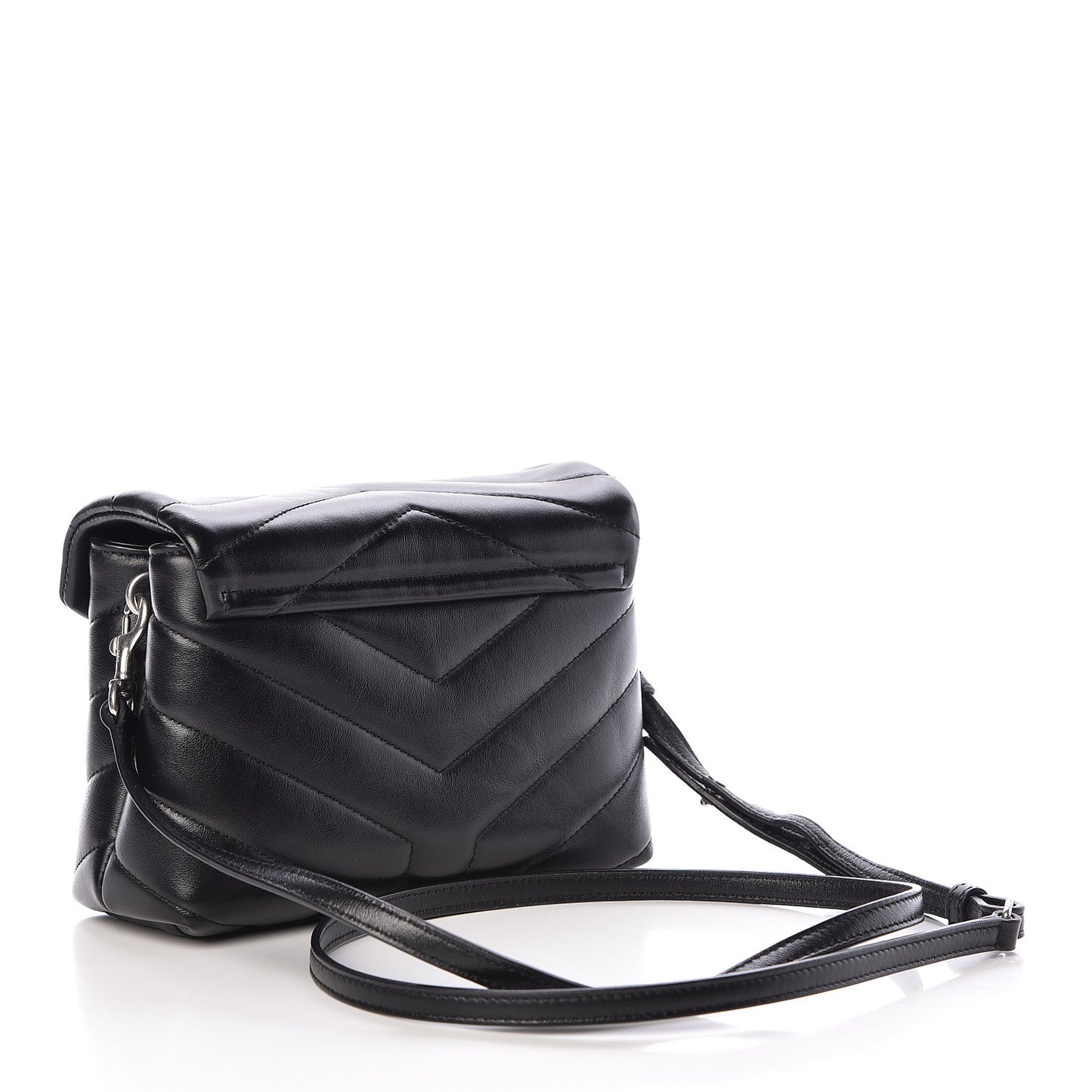 Calfskin Y Quilted Monogram Toy Loulou Crossbody Bag Black