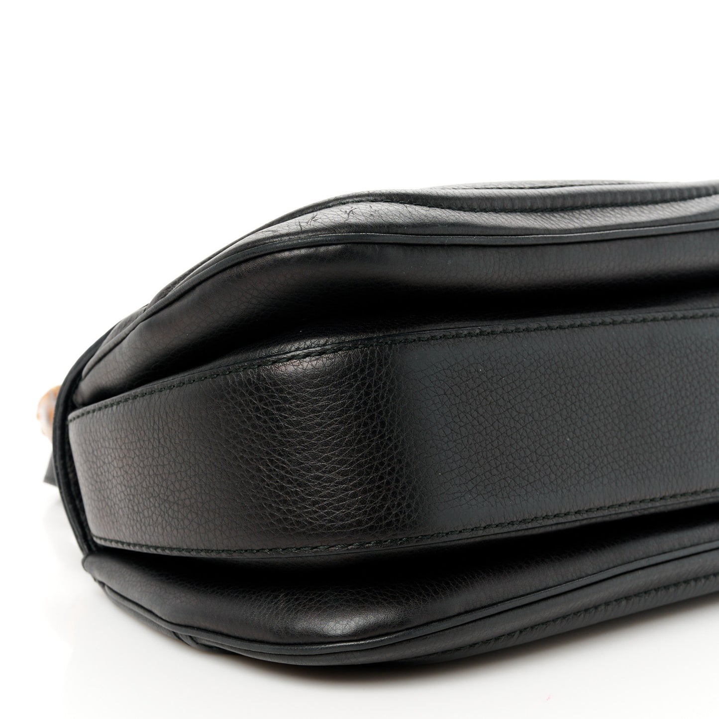 Cellarius Calfskin Medium New Bamboo Top Handle Bag Black