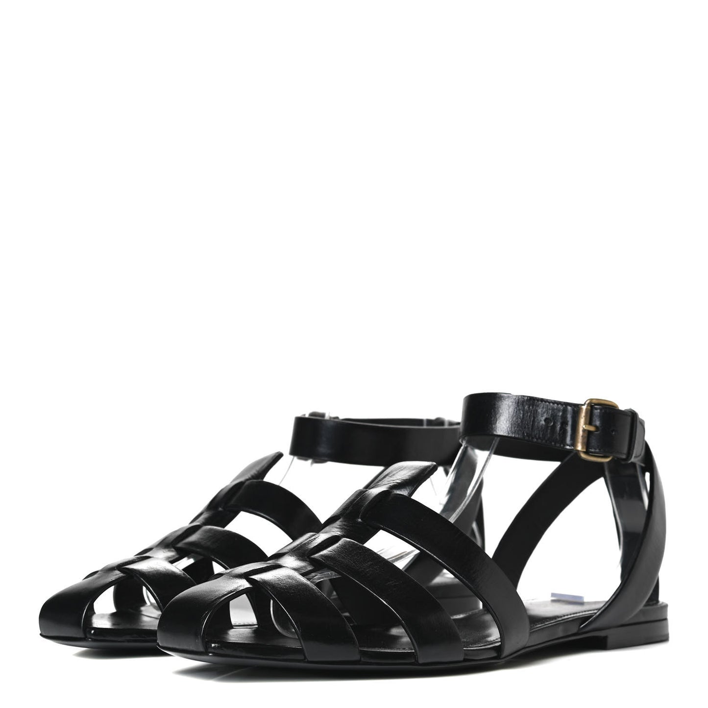 Calfskin Tribute 05 Ankle Wrap Sandals 40.5 Black