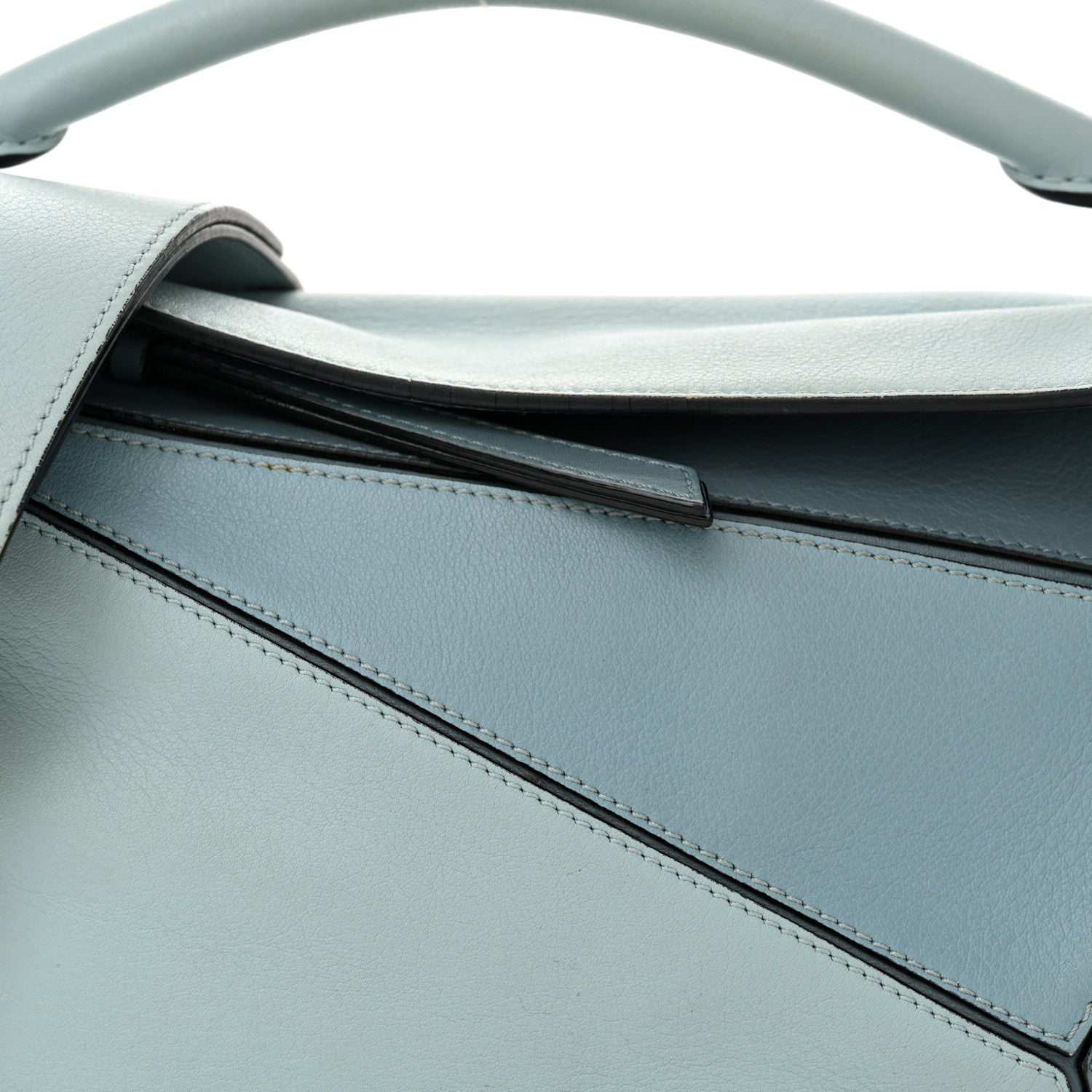 Loewe Calfskin Small Puzzle Bag Aqua Light Blue Stone Blue 8 of 13