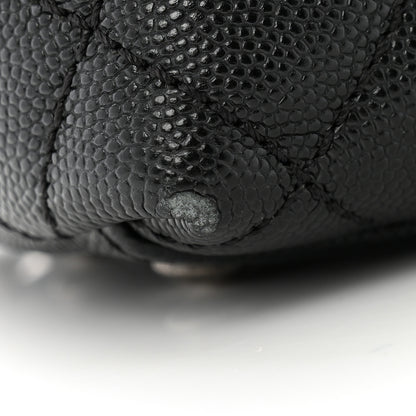 Chanel Caviar Lizard Embossed Quilted Mini Coco Handle Flap Black 12 of 15